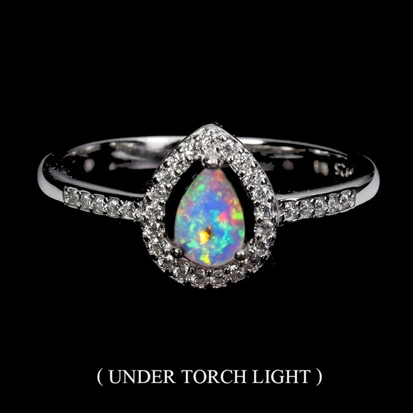 unbranded Jewelry - Stunning Natural Fire Opal Ring in 925 Sterling Silver Size 8